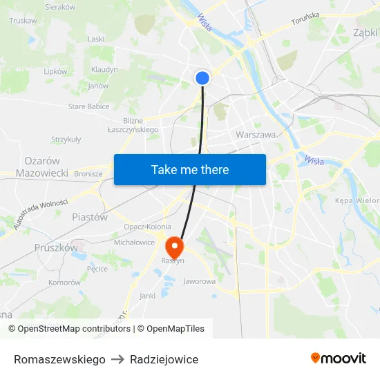Romaszewskiego to Radziejowice map