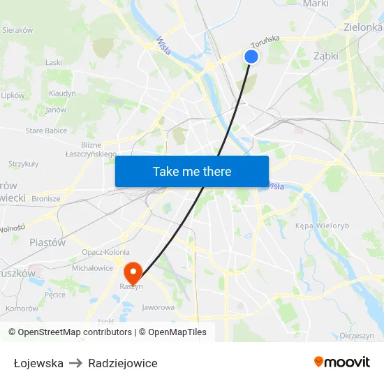 Łojewska to Radziejowice map