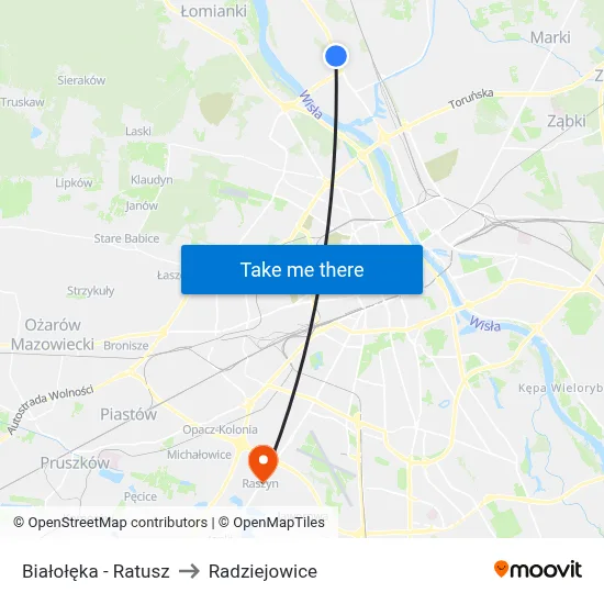 Białołęka - Ratusz to Radziejowice map