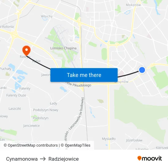 Cynamonowa to Radziejowice map