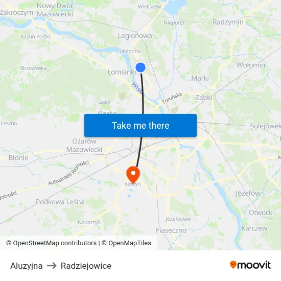 Aluzyjna to Radziejowice map