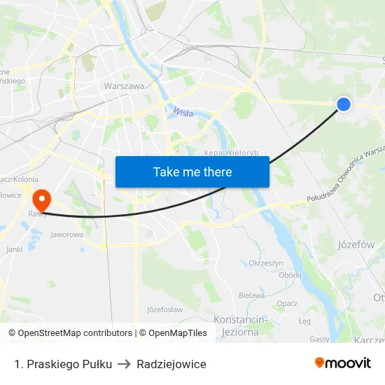1. Praskiego Pułku to Radziejowice map
