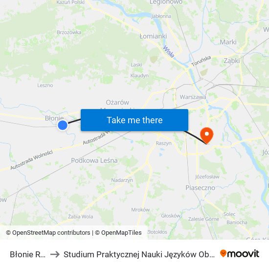 Błonie Rokitno to Studium Praktycznej Nauki Języków Obcych (SPNJO) SGGW map