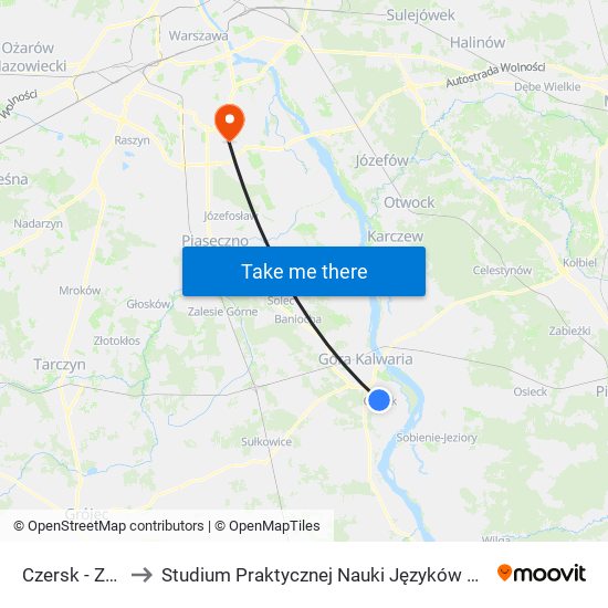 Czersk - Zamek 02 to Studium Praktycznej Nauki Języków Obcych (SPNJO) SGGW map