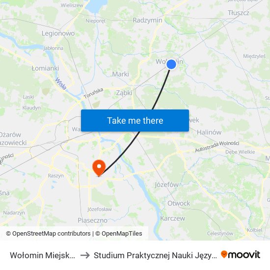 Wołomin Miejski Dom Kultury 02 to Studium Praktycznej Nauki Języków Obcych (SPNJO) SGGW map