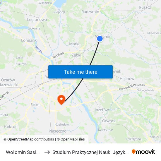 Wołomin Sasina-Liceum to Studium Praktycznej Nauki Języków Obcych (SPNJO) SGGW map