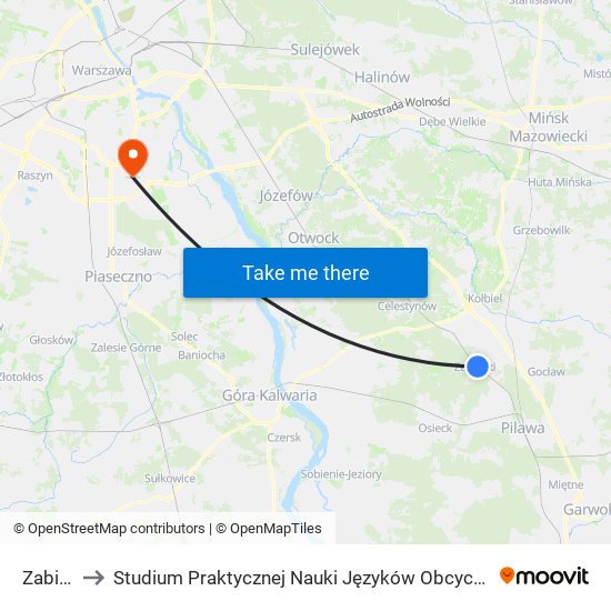 Zabieżki to Studium Praktycznej Nauki Języków Obcych (SPNJO) SGGW map