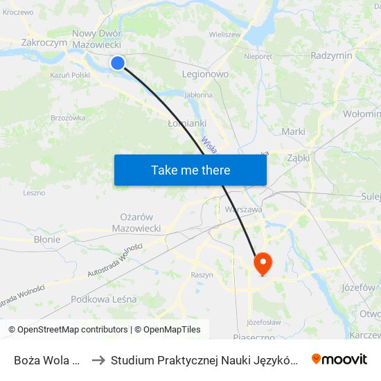 Boża Wola Dębowa 01 to Studium Praktycznej Nauki Języków Obcych (SPNJO) SGGW map