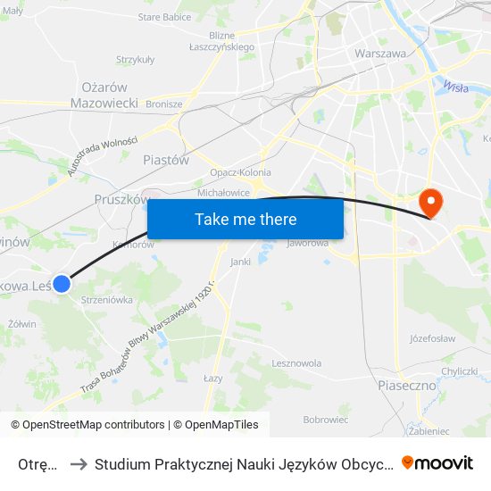 Otrębusy to Studium Praktycznej Nauki Języków Obcych (SPNJO) SGGW map