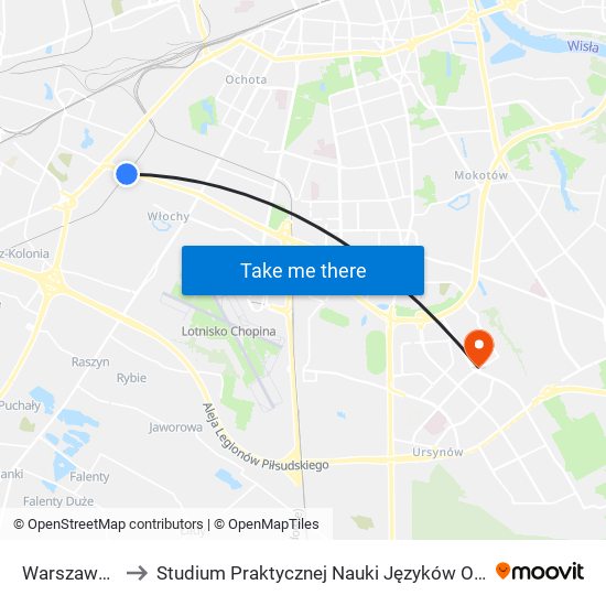 Warszawa Raków to Studium Praktycznej Nauki Języków Obcych (SPNJO) SGGW map