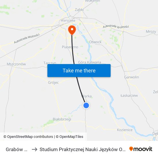 Grabów N. Pilicą to Studium Praktycznej Nauki Języków Obcych (SPNJO) SGGW map