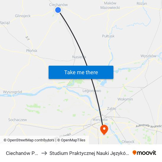 Ciechanów Przemysłowy to Studium Praktycznej Nauki Języków Obcych (SPNJO) SGGW map