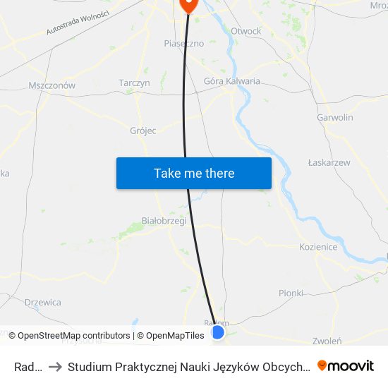 Radom Główny to Studium Praktycznej Nauki Języków Obcych (SPNJO) SGGW map