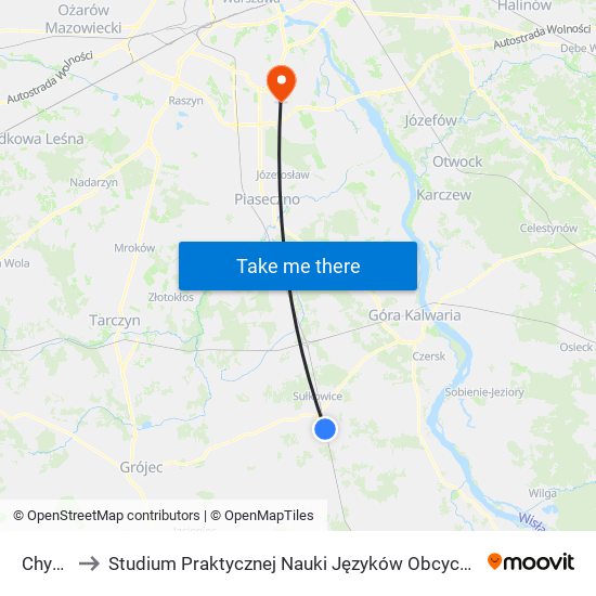 Chynów to Studium Praktycznej Nauki Języków Obcych (SPNJO) SGGW map