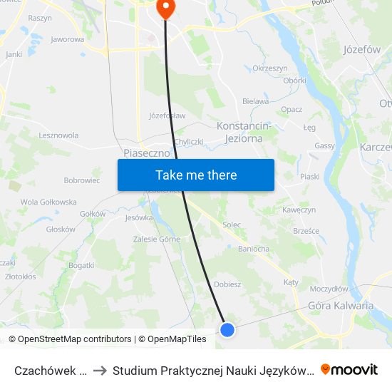 Czachówek Wschodni to Studium Praktycznej Nauki Języków Obcych (SPNJO) SGGW map