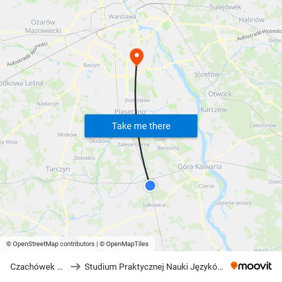 Czachówek Południowy to Studium Praktycznej Nauki Języków Obcych (SPNJO) SGGW map