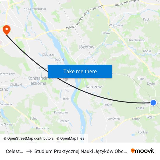 Celestynów to Studium Praktycznej Nauki Języków Obcych (SPNJO) SGGW map