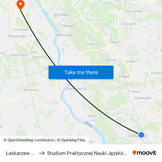 Łaskarzew Przystanek to Studium Praktycznej Nauki Języków Obcych (SPNJO) SGGW map