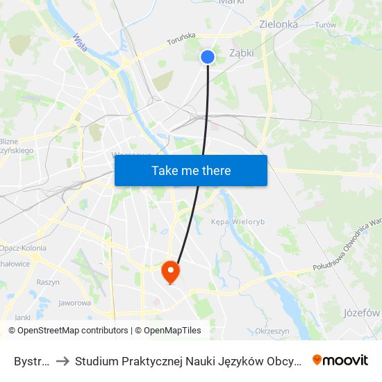 Bystra 02 to Studium Praktycznej Nauki Języków Obcych (SPNJO) SGGW map