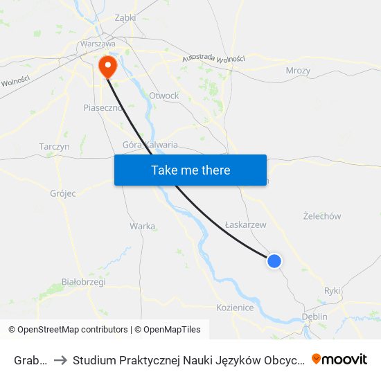 Grabniak to Studium Praktycznej Nauki Języków Obcych (SPNJO) SGGW map