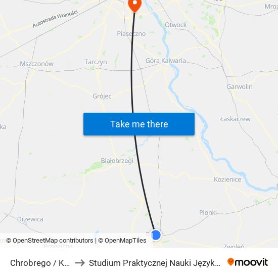 Chrobrego / Kusocińskiego to Studium Praktycznej Nauki Języków Obcych (SPNJO) SGGW map