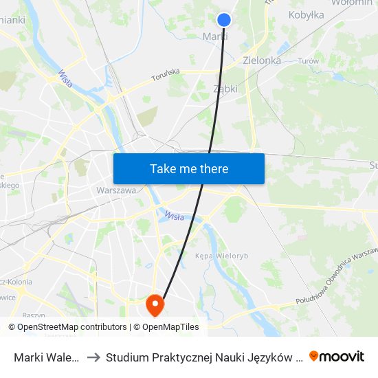 Marki Walewskiej 01 to Studium Praktycznej Nauki Języków Obcych (SPNJO) SGGW map