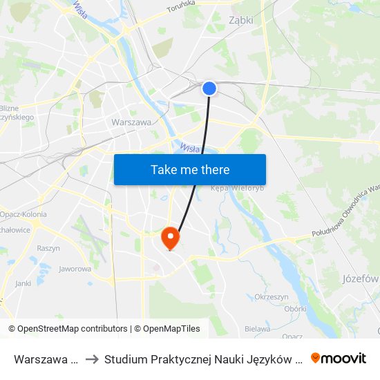 Warszawa Grochów to Studium Praktycznej Nauki Języków Obcych (SPNJO) SGGW map