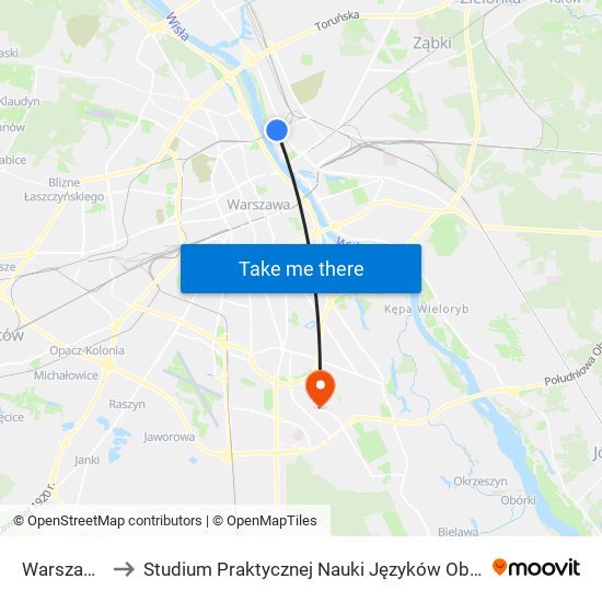 Warszawa Zoo to Studium Praktycznej Nauki Języków Obcych (SPNJO) SGGW map