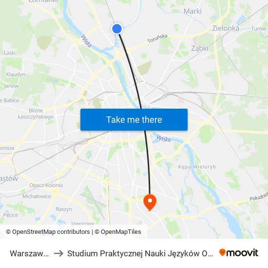 Warszawa Żerań to Studium Praktycznej Nauki Języków Obcych (SPNJO) SGGW map