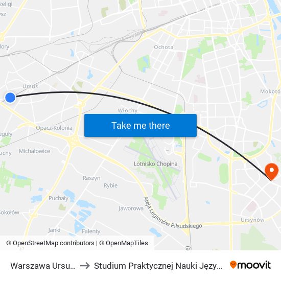 Warszawa Ursus Niedźwiadek to Studium Praktycznej Nauki Języków Obcych (SPNJO) SGGW map