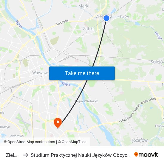 Zielonka to Studium Praktycznej Nauki Języków Obcych (SPNJO) SGGW map