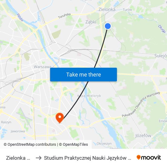 Zielonka Bankowa to Studium Praktycznej Nauki Języków Obcych (SPNJO) SGGW map