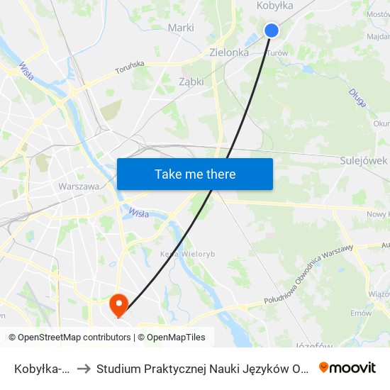 Kobyłka-Ossów to Studium Praktycznej Nauki Języków Obcych (SPNJO) SGGW map