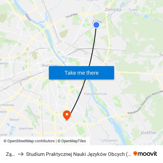 Ząbki to Studium Praktycznej Nauki Języków Obcych (SPNJO) SGGW map