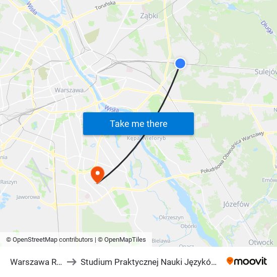 Warszawa Rembertów to Studium Praktycznej Nauki Języków Obcych (SPNJO) SGGW map