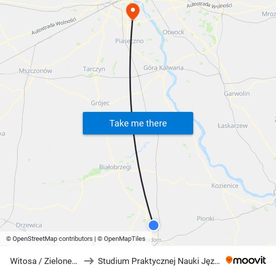 Witosa / Zielonego Sztandaru (Nż) to Studium Praktycznej Nauki Języków Obcych (SPNJO) SGGW map