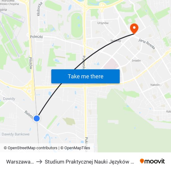 Warszawa Dawidy to Studium Praktycznej Nauki Języków Obcych (SPNJO) SGGW map