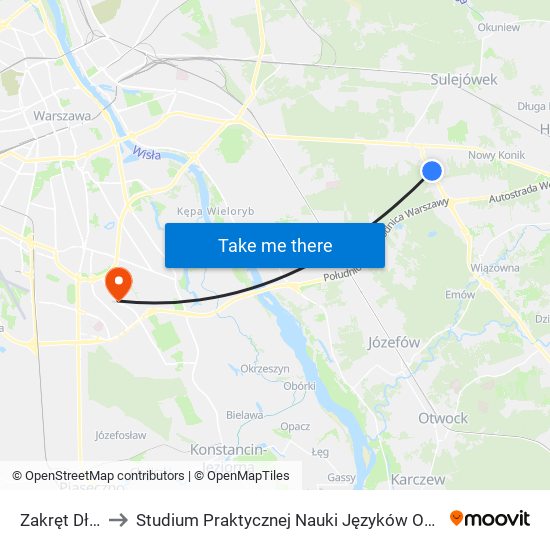 Zakręt Długa 01 to Studium Praktycznej Nauki Języków Obcych (SPNJO) SGGW map