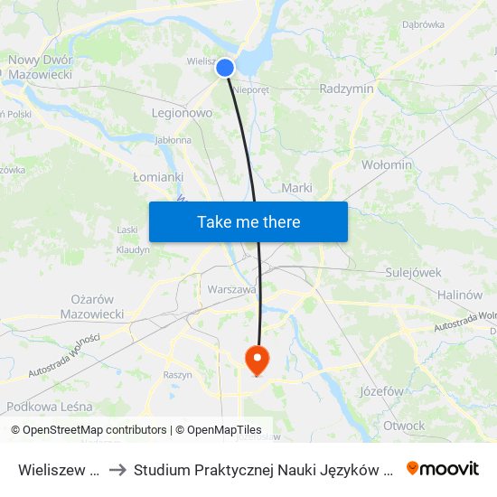 Wieliszew Centrum to Studium Praktycznej Nauki Języków Obcych (SPNJO) SGGW map