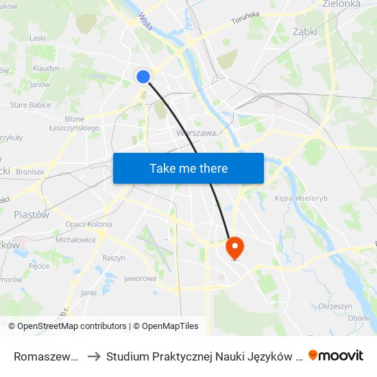 Romaszewskiego 03 to Studium Praktycznej Nauki Języków Obcych (SPNJO) SGGW map