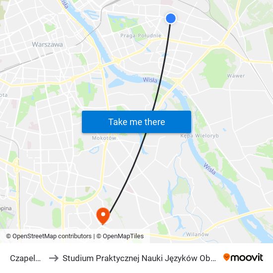 Czapelska 02 to Studium Praktycznej Nauki Języków Obcych (SPNJO) SGGW map