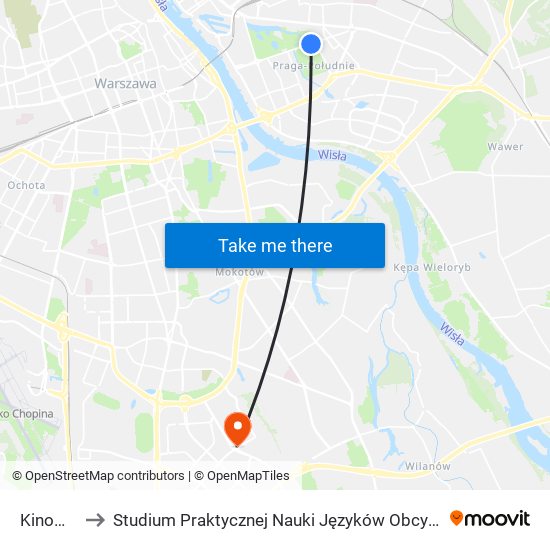 Kinowa 01 to Studium Praktycznej Nauki Języków Obcych (SPNJO) SGGW map