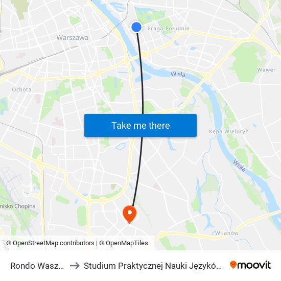 Rondo Waszyngtona to Studium Praktycznej Nauki Języków Obcych (SPNJO) SGGW map