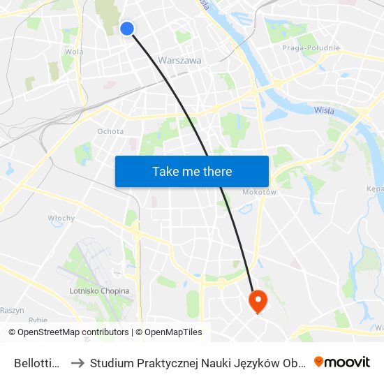 Bellottiego to Studium Praktycznej Nauki Języków Obcych (SPNJO) SGGW map