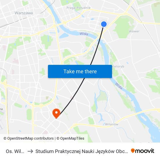 Os. Wilga 01 to Studium Praktycznej Nauki Języków Obcych (SPNJO) SGGW map