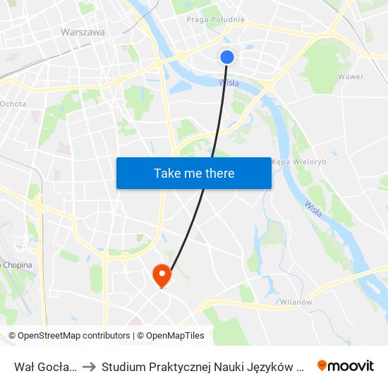 Wał Gocławski to Studium Praktycznej Nauki Języków Obcych (SPNJO) SGGW map