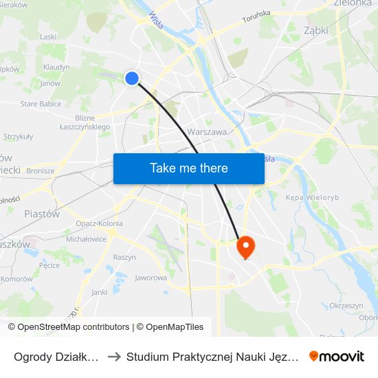 Ogrody Działkowe Bemowo 02 to Studium Praktycznej Nauki Języków Obcych (SPNJO) SGGW map