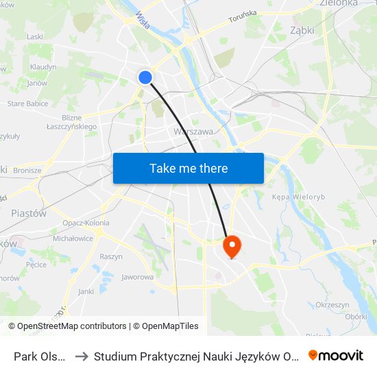 Park Olszyna 02 to Studium Praktycznej Nauki Języków Obcych (SPNJO) SGGW map