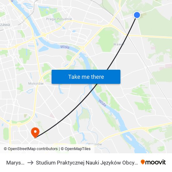 Marysin to Studium Praktycznej Nauki Języków Obcych (SPNJO) SGGW map