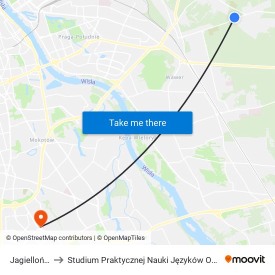 Jagiellońska to Studium Praktycznej Nauki Języków Obcych (SPNJO) SGGW map